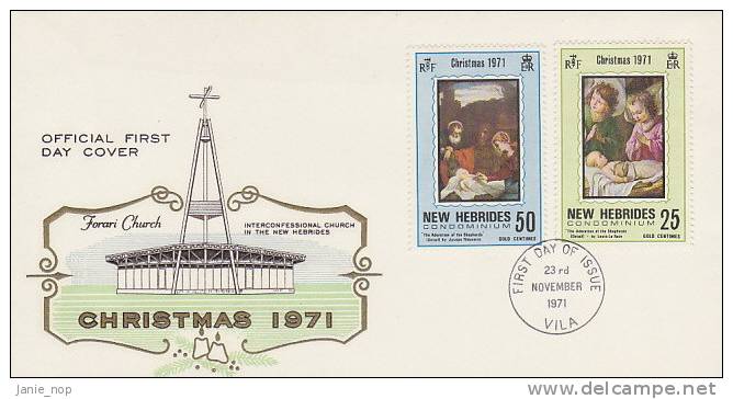 New Hebrides 1971 Christmas FDC - Other & Unclassified