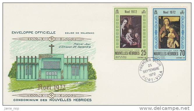 New Hebrides 1972 Christmas FDC - Other & Unclassified