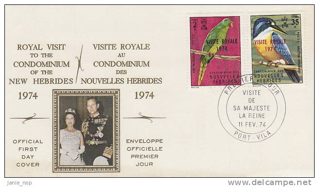 New Hebrides 1974 Royal Visit  FDC - Autres & Non Classés