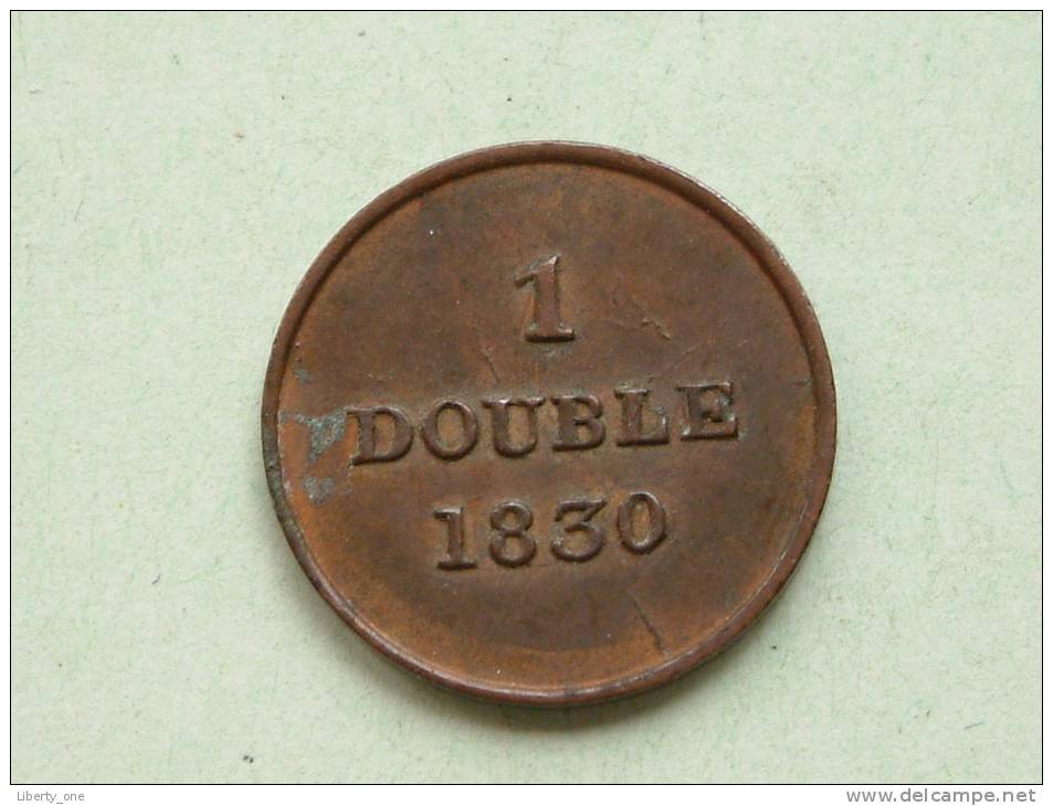 1830 - 1 DOUBLE / KM 1 ( For Grade, Please See Photo ) !! - Guernsey