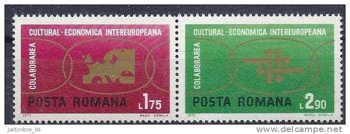 1972 ROUMANIE 2680-81** Collaboration Européenne, Carte Europe - Ongebruikt