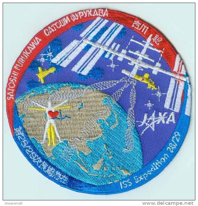 ISS 28/29 JAXA Satoshi Soyuz TMA-02M Russia Space Patch - Patches