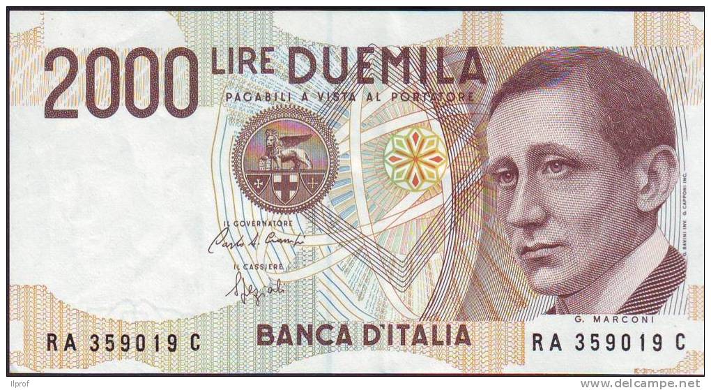 Banconota Lire 2 Mila "Marconi  1990" Ciampi-Speziali - 2.000 Lire