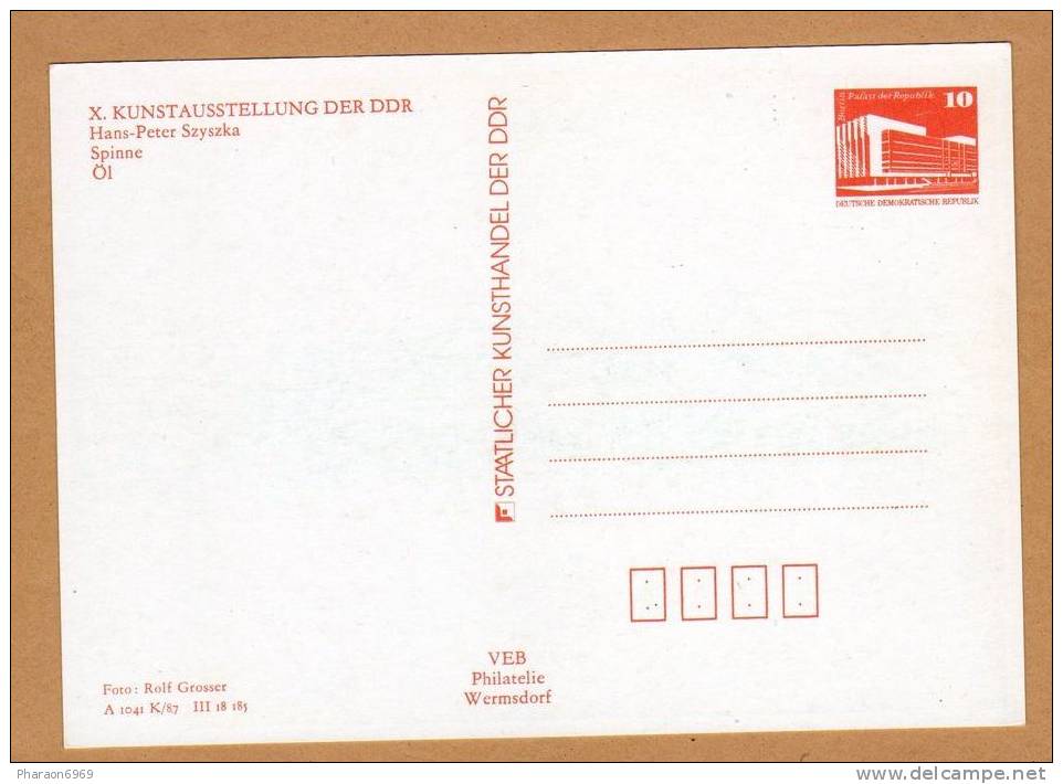 Carte Entier Postal X. Kunstausstellung Der DDR Hans-Peter Szyszka - Privatpostkarten - Ungebraucht