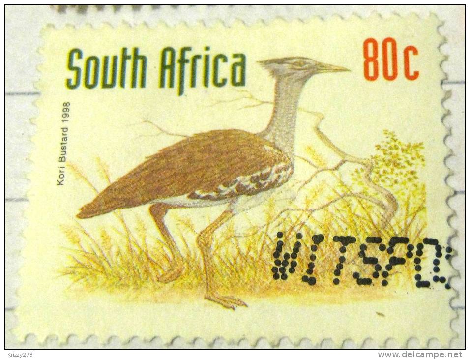 South Africa 1998 Kori Bustard Bird 80c - Used - Used Stamps