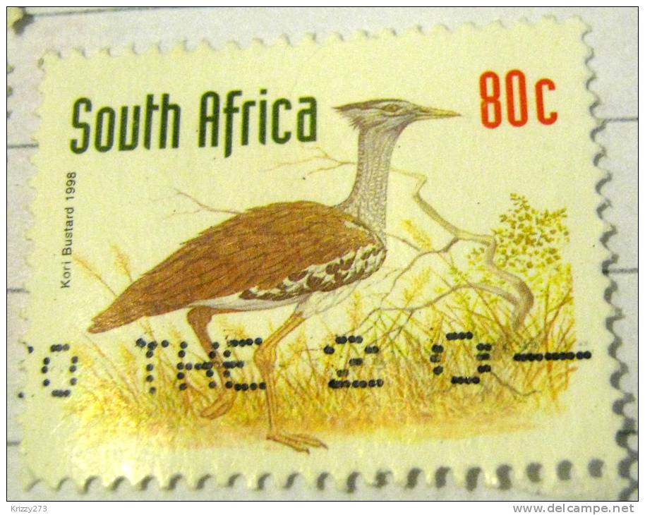 South Africa 1998 Kori Bustard Bird 80c - Used - Used Stamps