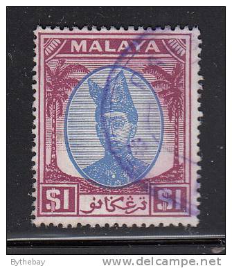 Trengganu Used Scott #65 $1 Sultan Ismail Nasirudden Shah - Trengganu