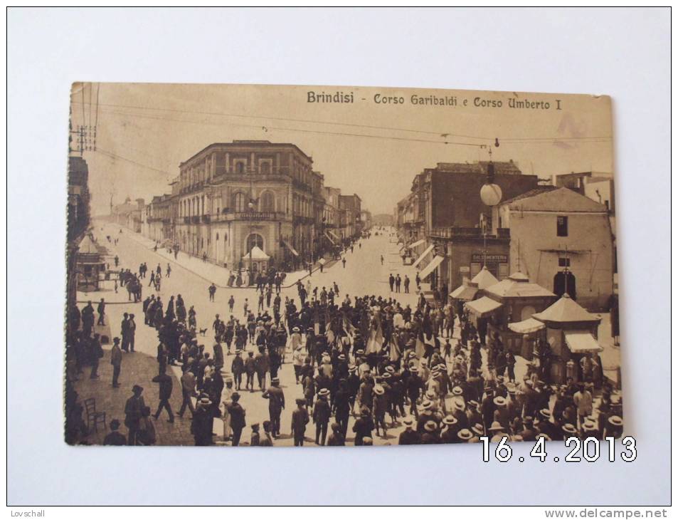 Brindisi. - Corso Garibaldi E Corso Umberto L. (15 - 10 - 1914) - Brindisi