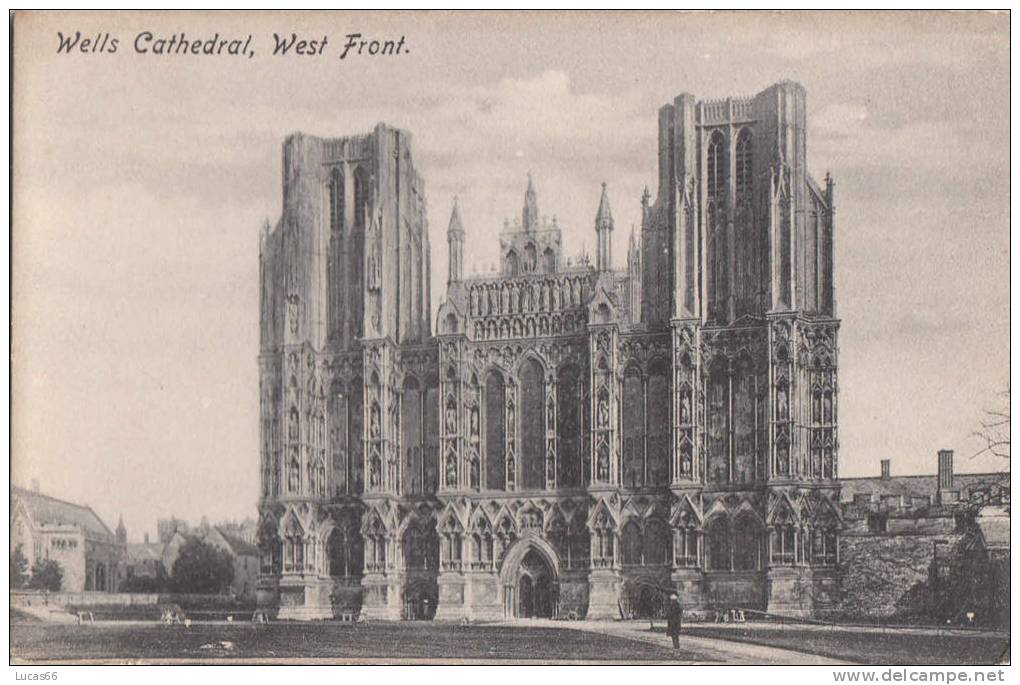 C1920 WELLS CATHEDRAL WEST FRONT - Wells