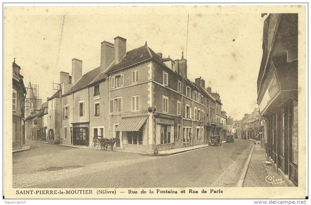 Nièvre :  SAINT  PIERRE  Le  MOUTIER  : Rue De La  Fontaine  Et Rue De  Paris - Altri & Non Classificati