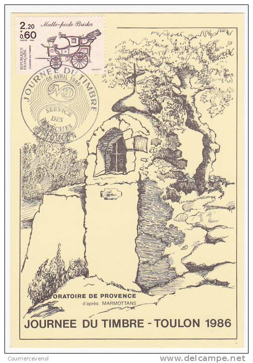 FRANCE => Carte Locale - 2,20 + 0,60 - Malle Poste Biskra - Journée Du Timbre - Toulon - 1986 - Tag Der Briefmarke