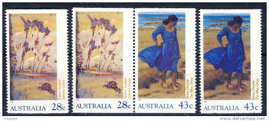 #Australia 1990. Impressionistic Paintings. Michel 1227-28A + C. MNH(**) - Nuovi