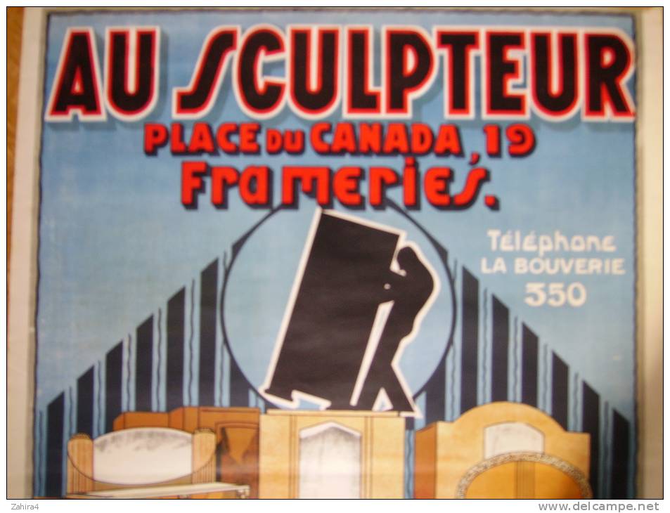 Au Sculpteur, Place Du Canade- Framerie- Belgique- Art Nouveau- Meuble- Métier : ébéniste-Pour Enfant : Meuble Baby - Affiches