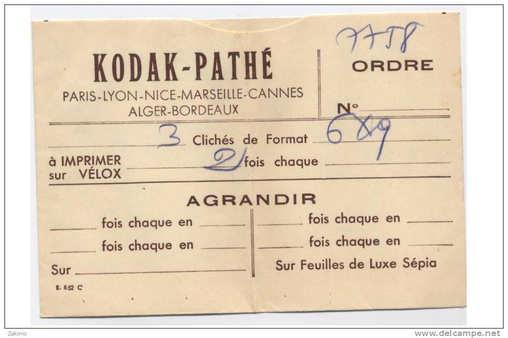 POCHETTE PHOTOS KODAK  PARIS ALGER ---A80 - Material Y Accesorios