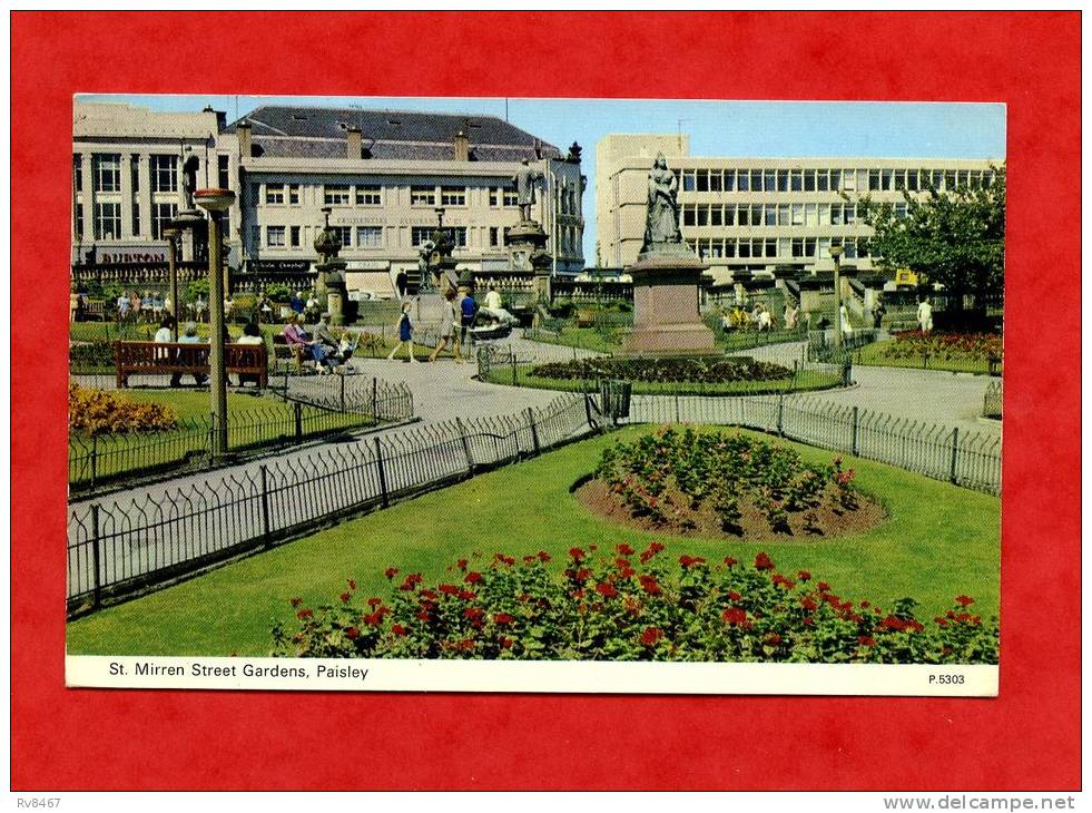 * ROYAUME UNI-St. Mirren Street Gardens,Paisley(Timbre N°697a)-Carte Voyagée - Renfrewshire