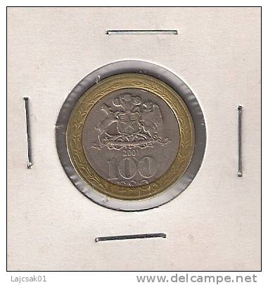 A2 Chile 100 Pesos 2001. Bimetal Bimetallic - Chili