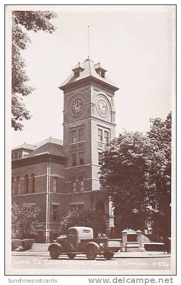 Oregon Eugene Lane County Court House Real Photo RPPC - Eugene