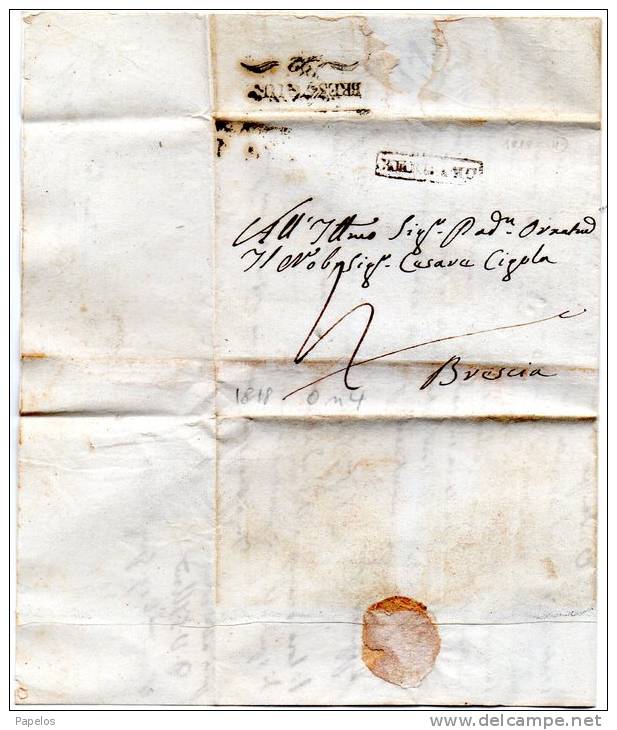 1818 LETTERA CON ANNULLO BERGAMO - 1. ...-1850 Prefilatelia