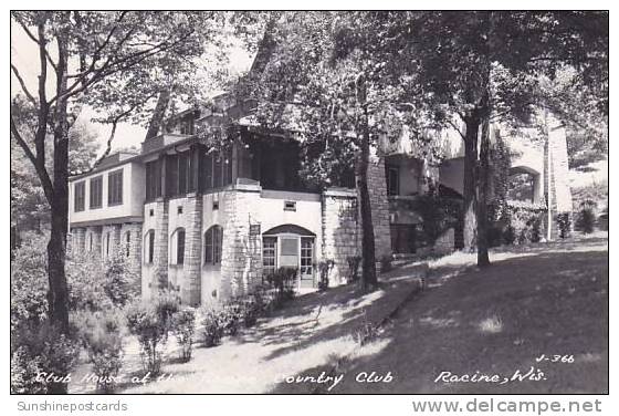 Wisconsin Racine Club House At Racine Country Club Real Photo RPPC - Racine