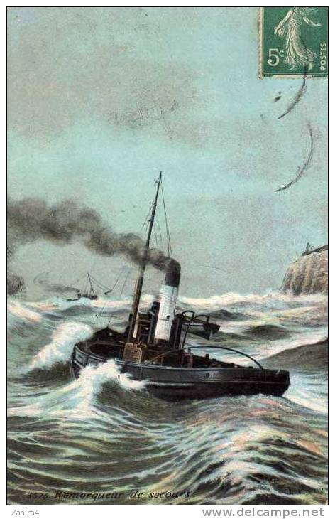 3575 - Remorqueur De Secours ,dans La Tempête L´Utile  -  L.V. & Cie - Tugboats