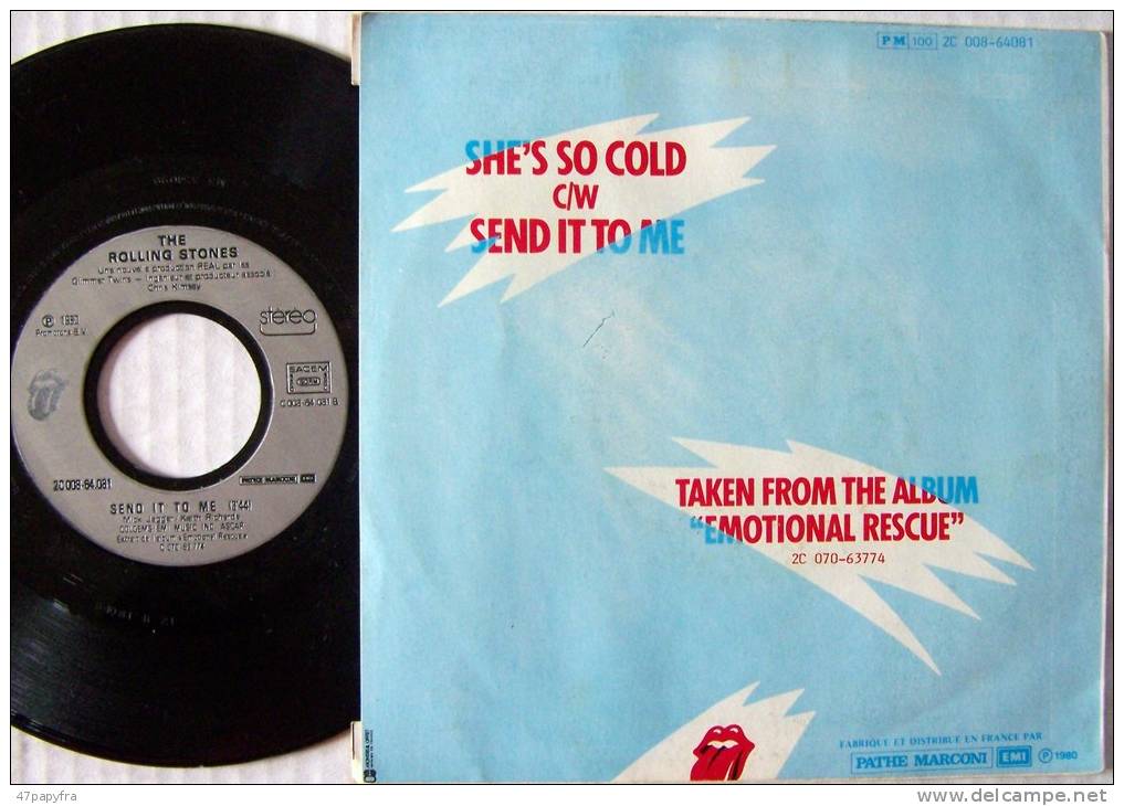 The ROLLING STONES Mick JAGGER SP 45T She's So Cold - Disco, Pop