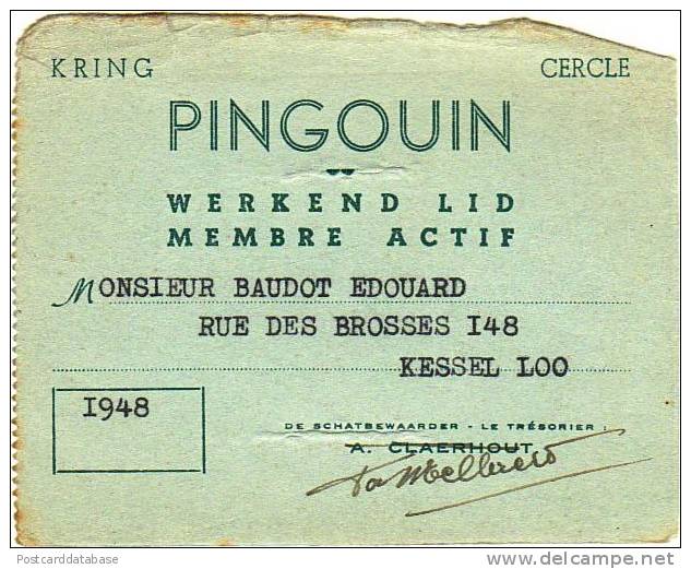 Kring Pingouin - Werkend Lid - Historical Documents