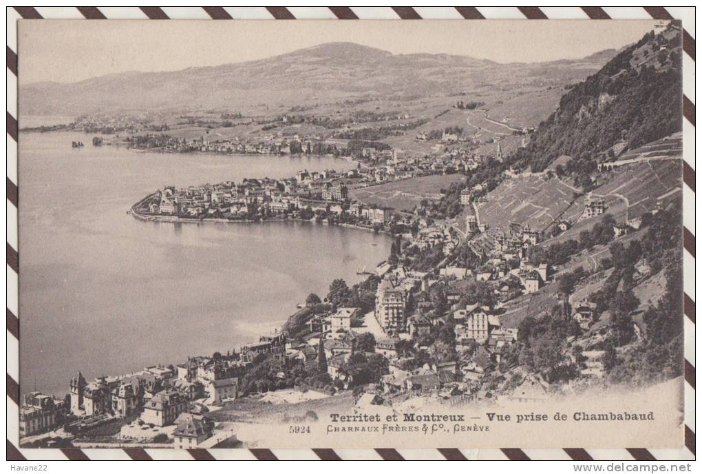 3AC921 TERRITET ET MONTREUX VUE PRISE DE CHAMBABAUD 2  SCANS - Montreux