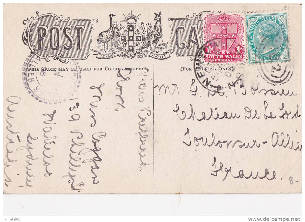 CARTE  NOUVELLE GALLES DU SUD POUR LA FRANCE - Lettres & Documents