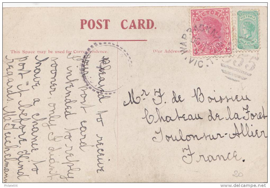 CARTE  VICTORIA  POUR LA FRANCE - Storia Postale