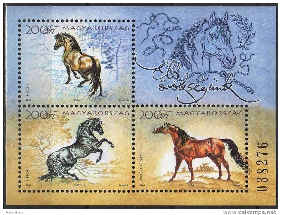 Hungary 2006. Animals / Horses Sheet MNH (**) Michel: Block 304 / 7.20 EUR - Nuevos