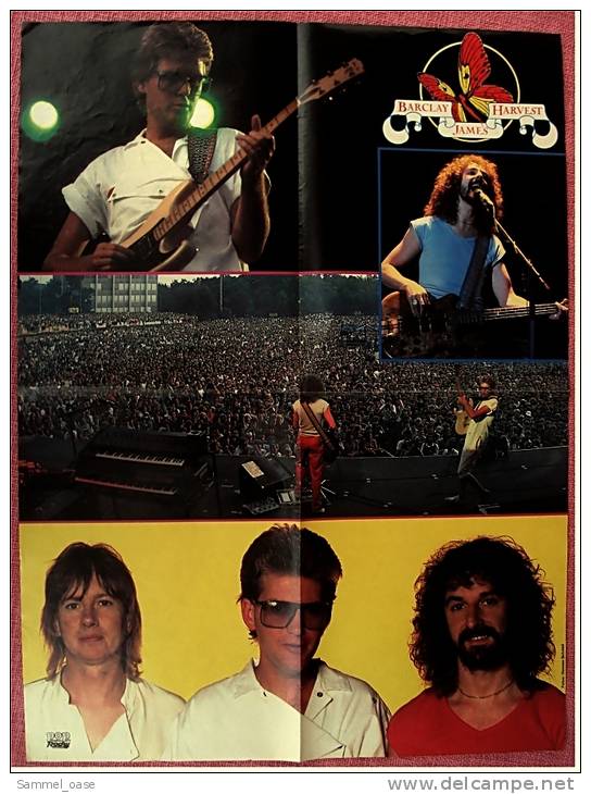 Musik Poster  - Barclay James Harvest -  Rückseitig Delphin  -  Ca. 44 X 57 Cm  -  Von Pop-Rocky  Ca. 1982 - Posters