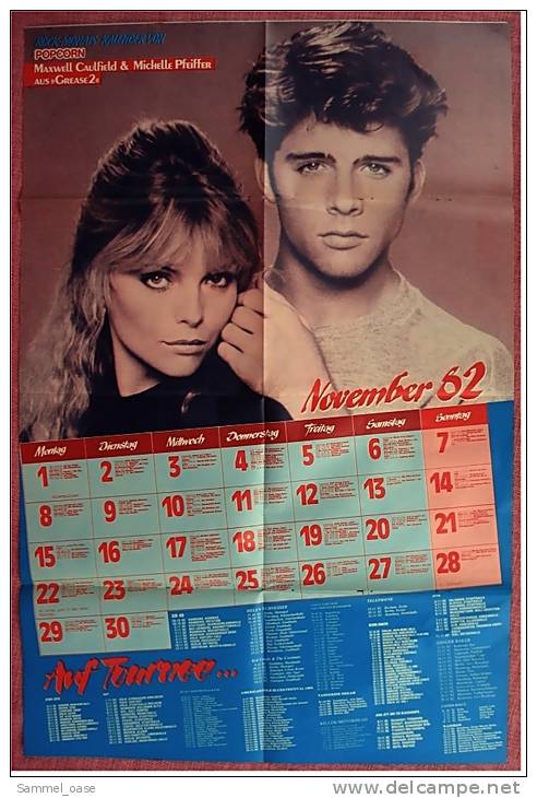 Musik Poster  - Hubert Kah & Kapelle  -  Rückseitig Maxwell Caulfield / Michelle Pfeiffer  -  Von Popcorn  Ca. 1982 - Posters