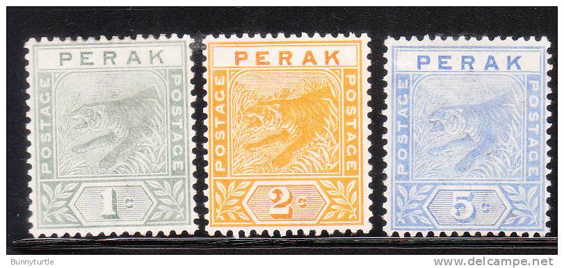 Malaya Perak 1892-95 Tigers 3v MInt - Perak