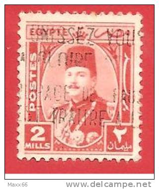 EGITTO - EGYPT - USED - 1944 - King Farouk In Oval - 2 Egyptian Malleem - Michel EG-A 269 - Usati