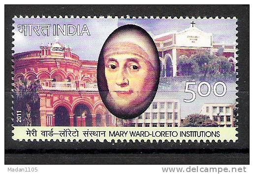 INDIA, 2011 LOT Of 10 Stamps, Mary Ward-Loreto Institutions, 400 Years Of Foundation, MNH, (**) - Unused Stamps