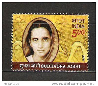 INDIA, 2011, Subhadra Joshi, Freedom Fighter,  MNH, (**) - Neufs