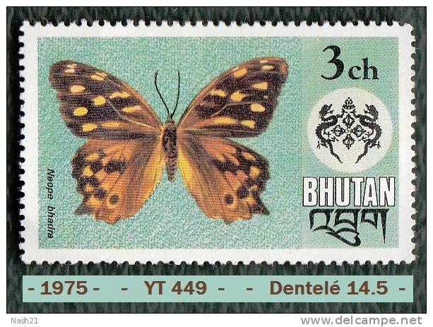 1975 - Asie Du Sud - Bhoutan - Papillon - 3 Ch. Neope Bhadra - - Butterflies