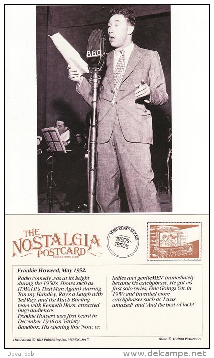 Postcard Frankie Howerd 1952 Comedian Actor TV Radio Film Nostalgia - Entertainers