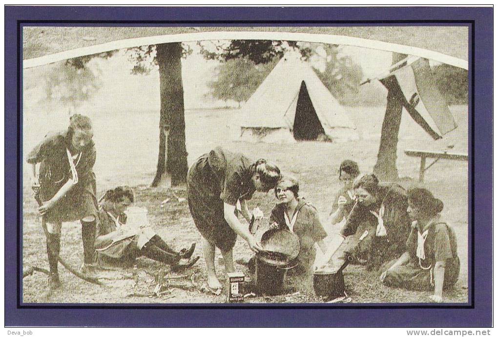 Postcard Danish Girl Guides Lord Waring Estate London 1922 Children Nostalgia - Scouting