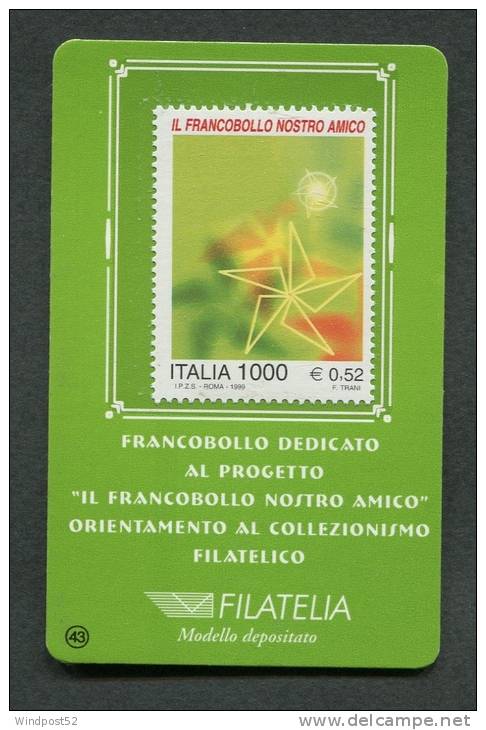 ITALIA TESSERA FILATELICA 1999 - IL FRANCOBOLLO NOSTRO AMICO - 007 - Philatelistische Karten