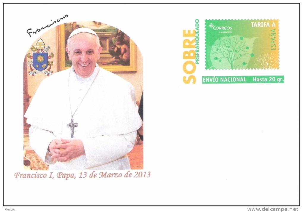 Papa Francisco: Sobre Prefranqueado Dedicado Al Nuevo Pontífice Vaticano. - 1931-....