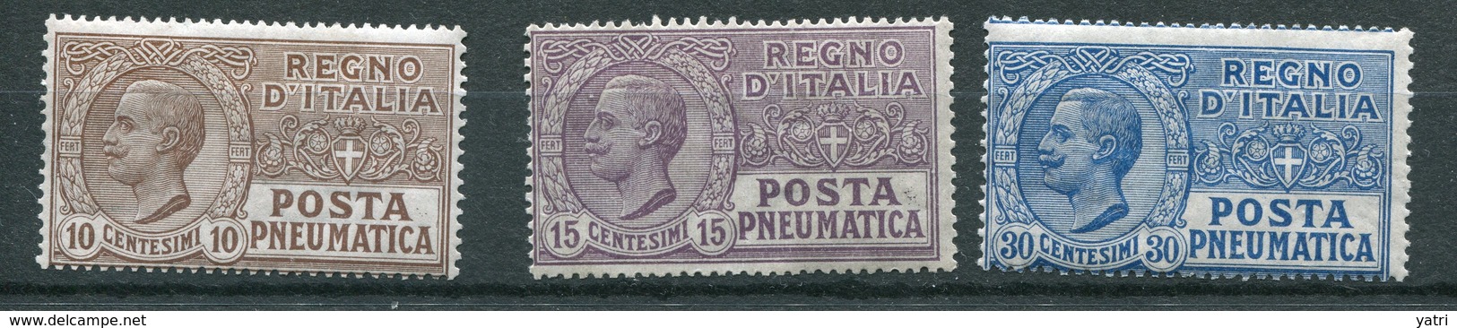 Regno D'Italia -  Posta Pneumatica 1913 - N. 1 - 2 - 3  ** MNH - Pneumatic Mail