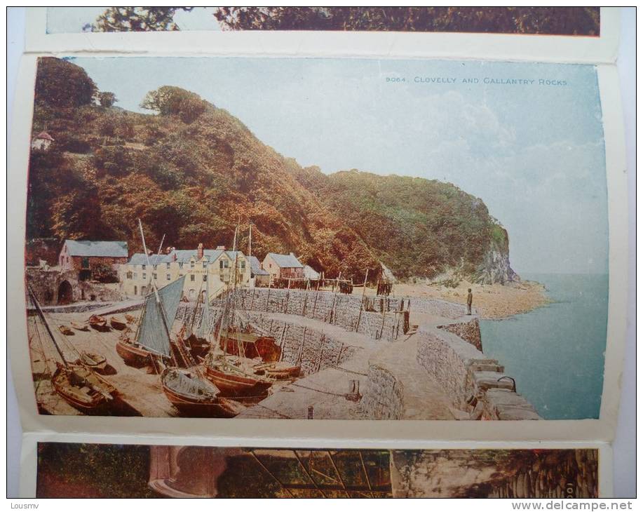 Clovelly - Letter Card - 5 Views - Rose Cottage , High Street (2 Differents) , Gallantry Rocks , From The Hobby Drive - Clovelly