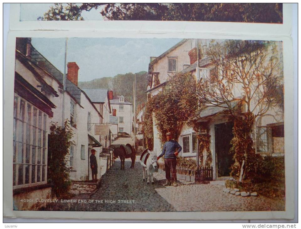 Clovelly - Letter Card - 5 Views - Rose Cottage , High Street (2 Differents) , Gallantry Rocks , From The Hobby Drive - Clovelly