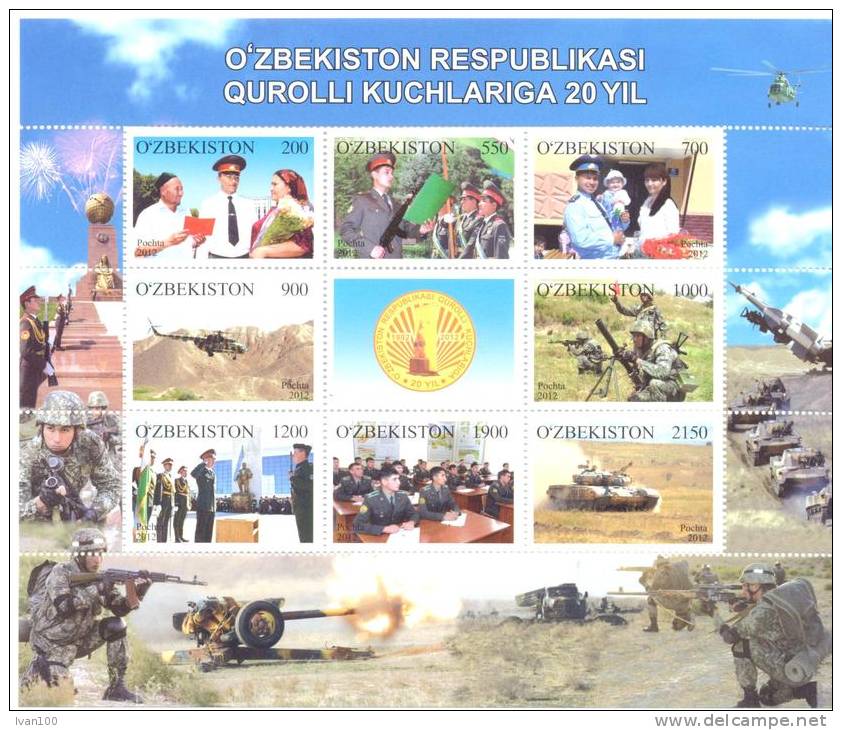 2012. 20y Of National Army, Sheetlet, Mint/** - Uzbekistan