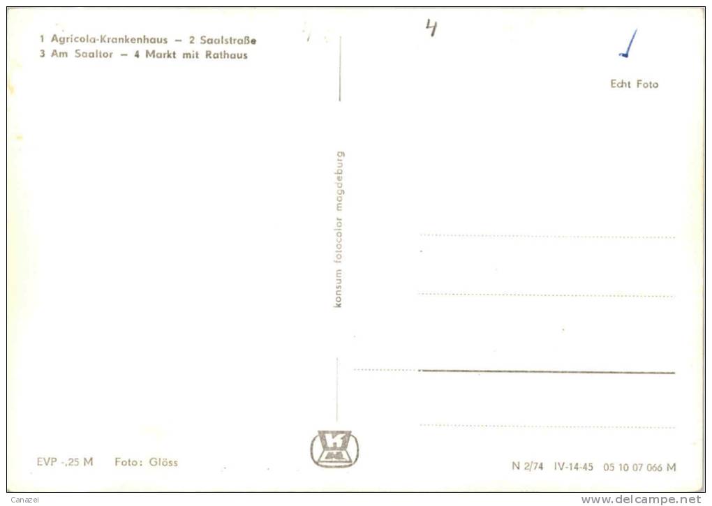 AK Saalfeld: Kaffee Müller, Das Bunte Lädchen, Saalstraße, Agricola, Ung, 1974 - Saalfeld