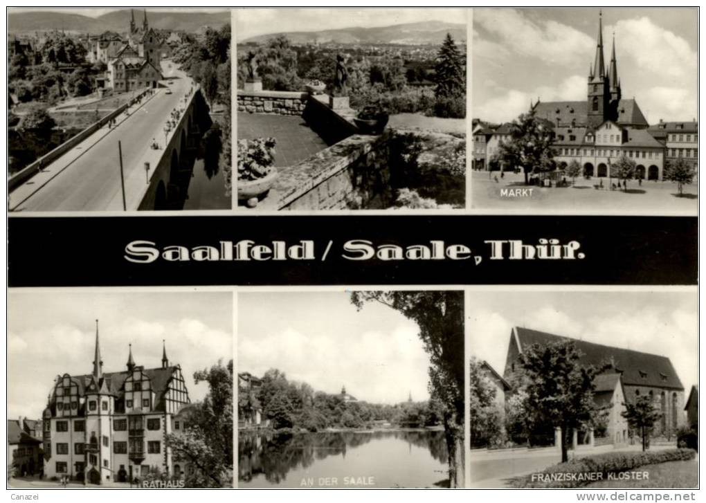 AK Saalfeld: Markt, Franziskaner Kloster, Rathaus, Ung, 1974 - Saalfeld