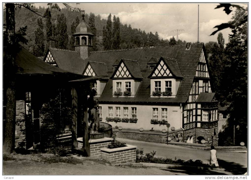 AK Saalfeld, Feengrotten, Brunnenhaus, Ung, 1973 - Saalfeld