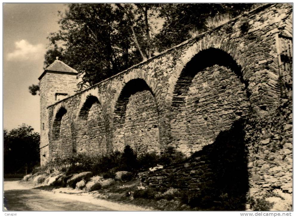 AK Marienberg, Alte Stadtmauer, Gel, 1975 - Marienberg