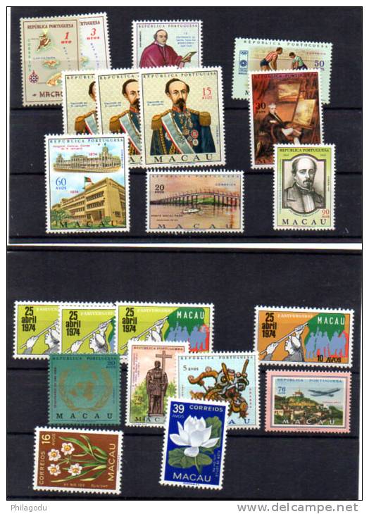 Fleurs De Macao + Divers, Entre 367 Et 435**, Cote 112 €, - Unused Stamps